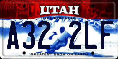 UT license plate A322LF