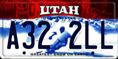 UT license plate A322LL
