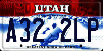 UT license plate A322LP