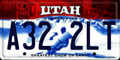 UT license plate A322LT