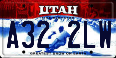 UT license plate A322LW
