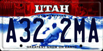 UT license plate A322MA