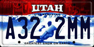 UT license plate A322MM