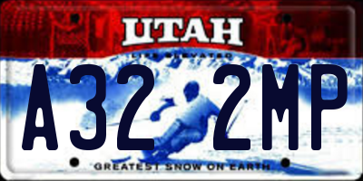 UT license plate A322MP