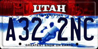 UT license plate A322NC