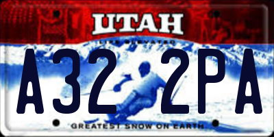 UT license plate A322PA