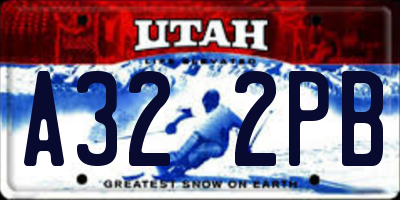 UT license plate A322PB