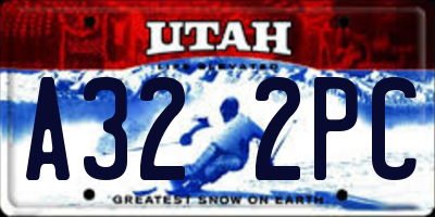 UT license plate A322PC