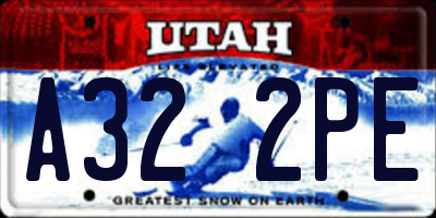 UT license plate A322PE
