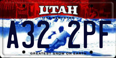 UT license plate A322PF