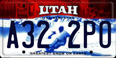 UT license plate A322PO