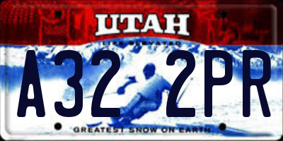 UT license plate A322PR