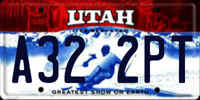 UT license plate A322PT