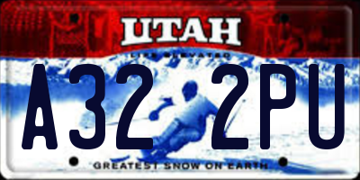 UT license plate A322PU