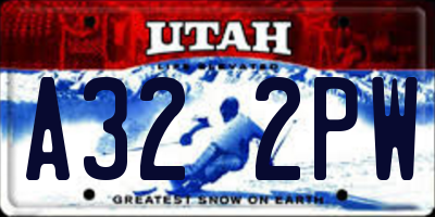 UT license plate A322PW