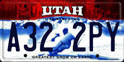 UT license plate A322PY