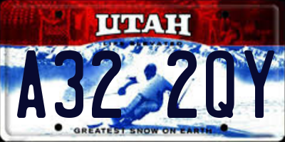 UT license plate A322QY