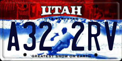 UT license plate A322RV
