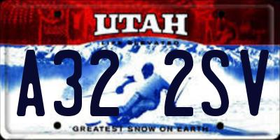 UT license plate A322SV