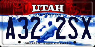 UT license plate A322SX