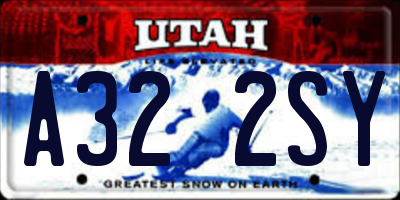 UT license plate A322SY