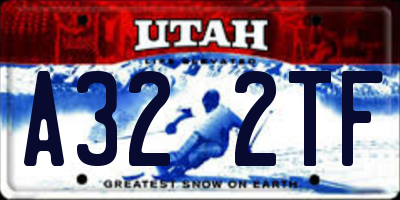 UT license plate A322TF