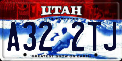 UT license plate A322TJ