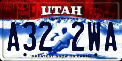 UT license plate A322WA