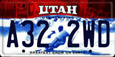 UT license plate A322WD
