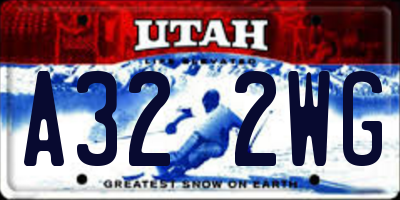 UT license plate A322WG