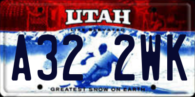 UT license plate A322WK