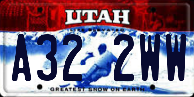 UT license plate A322WW