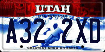 UT license plate A322XD