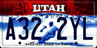 UT license plate A322YL
