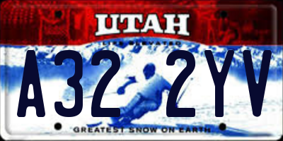 UT license plate A322YV