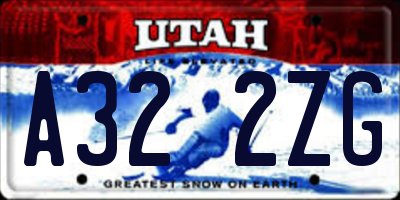 UT license plate A322ZG