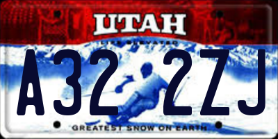 UT license plate A322ZJ