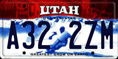 UT license plate A322ZM