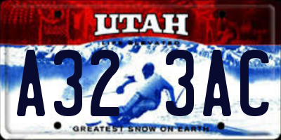 UT license plate A323AC