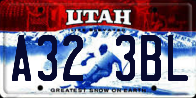 UT license plate A323BL