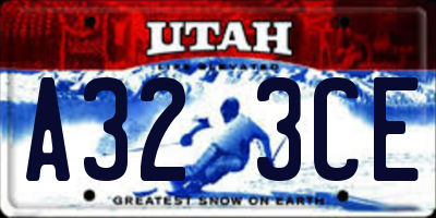UT license plate A323CE