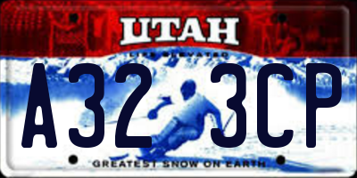 UT license plate A323CP