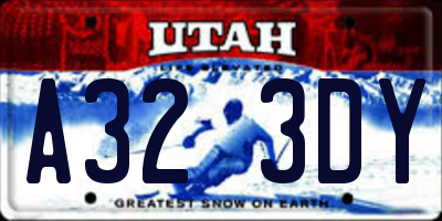 UT license plate A323DY