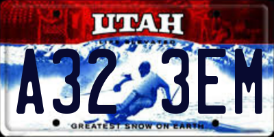 UT license plate A323EM