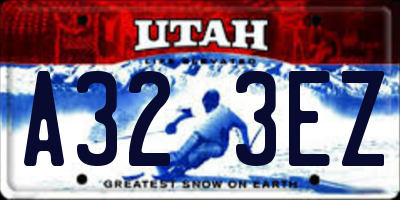 UT license plate A323EZ