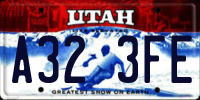 UT license plate A323FE