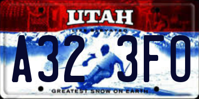 UT license plate A323FO