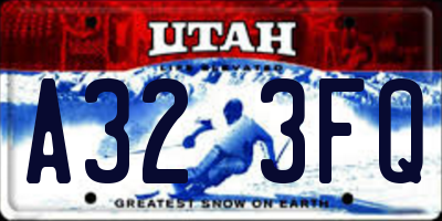 UT license plate A323FQ