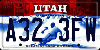 UT license plate A323FW