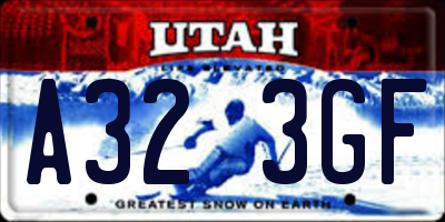 UT license plate A323GF